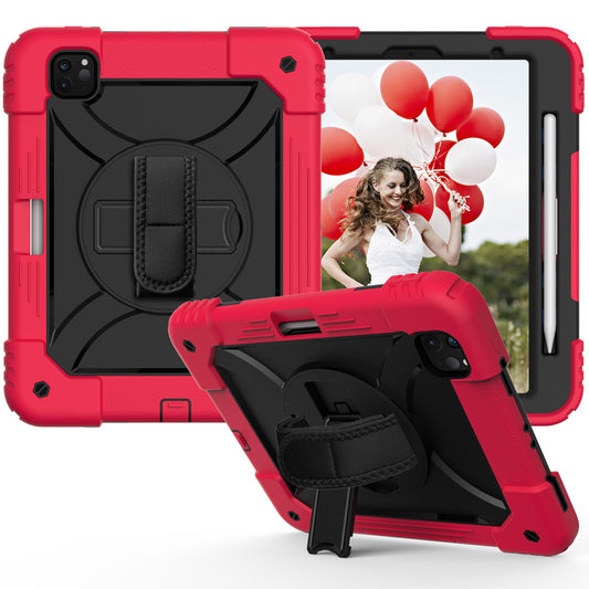 Compatible with Apple, Hard Case For Ipad Air 4 10.9 Inch With Should Hand Strap Kids Pc Rugged Shell Shockproof Tablet Cover For Ipad Air 4