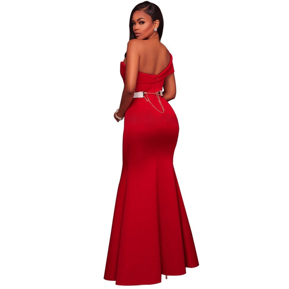 Ladies Sexy Party Maxi Red Sexy Dress Gown Evening Dresses