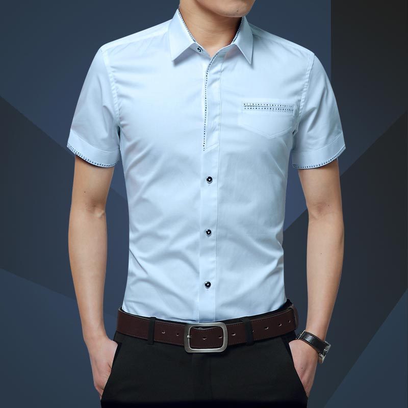 Men's Short Sleeved Shirts Summer Slim Business Casual Men's Shirts