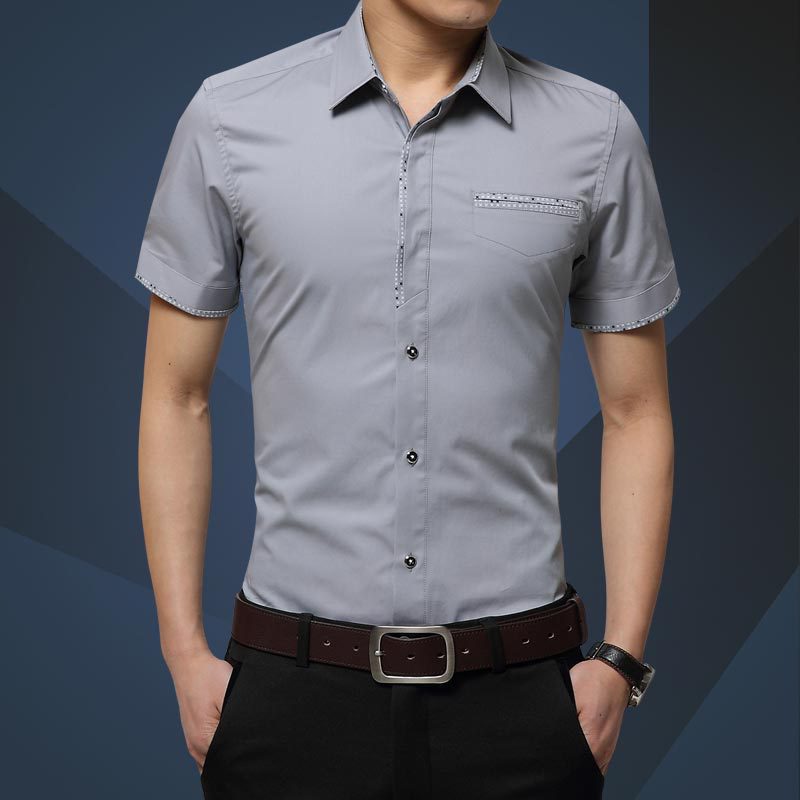 Men's Short Sleeved Shirts Summer Slim Business Casual Men's Shirts