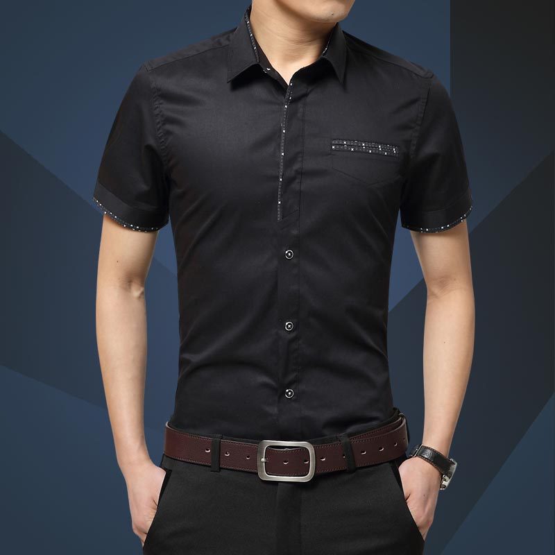 Men's Short Sleeved Shirts Summer Slim Business Casual Men's Shirts