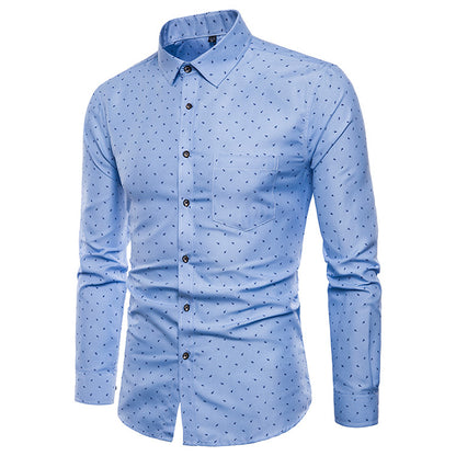 Men's Slim Slim-fit Shirts Casual Floral Floral Shirts