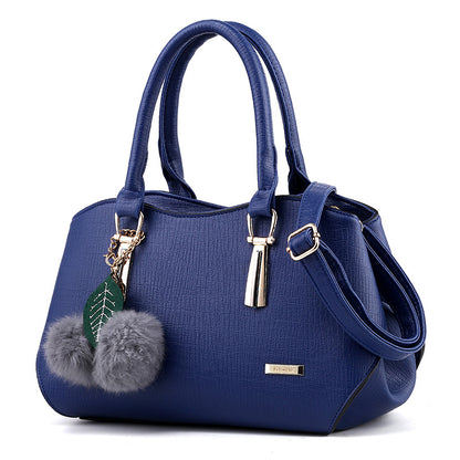 2021 new fashion handbags handbags leather bag and hang the hair ball single shoulder bag