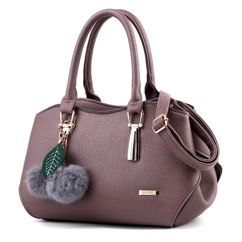 2021 new fashion handbags handbags leather bag and hang the hair ball single shoulder bag