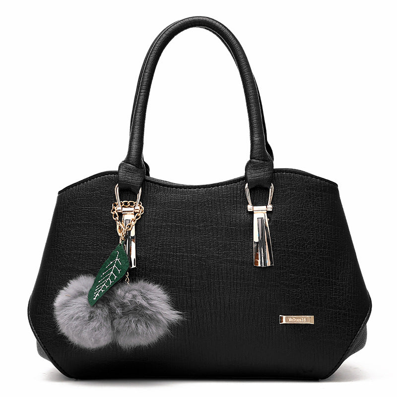 2021 new fashion handbags handbags leather bag and hang the hair ball single shoulder bag