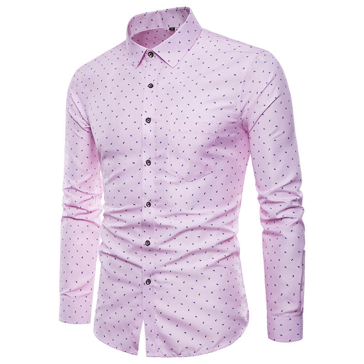 Men's Slim Slim-fit Shirts Casual Floral Floral Shirts