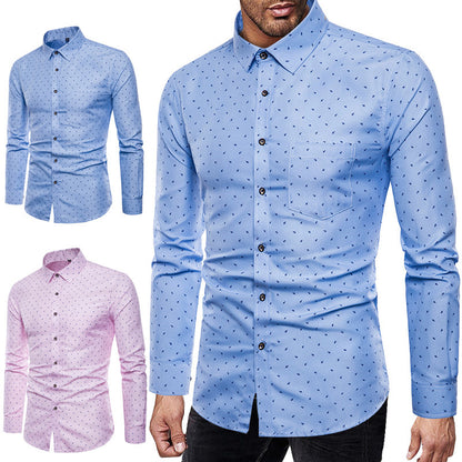 Men's Slim Slim-fit Shirts Casual Floral Floral Shirts