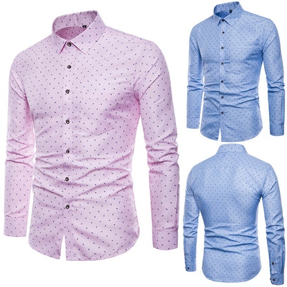 Men's Slim Slim-fit Shirts Casual Floral Floral Shirts