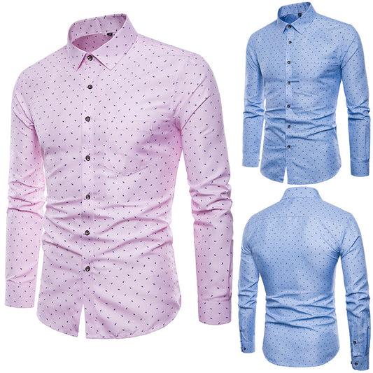 Men's Slim Slim-fit Shirts Casual Floral Floral Shirts