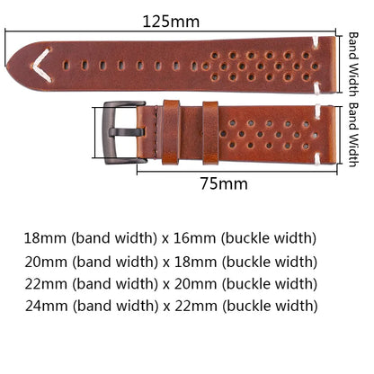 Handmade Cowhide Breathable Watch Band 18 20 22 24mm Men Women 4 Colors Oil Wax Genuine Leather Strap Watchband Accessories