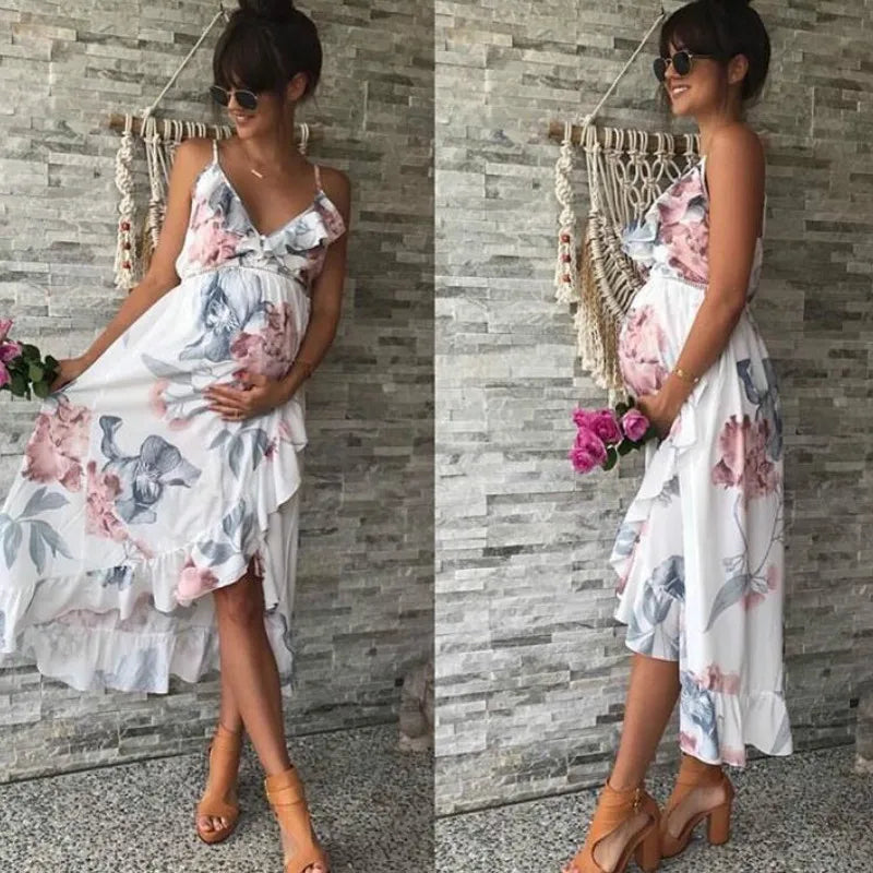 Maternity Dresses Pregnancy Dress Maternity Clothes Pregnant Dress Casual Floral Falbala Comfortable Sundress Summer Women Dress