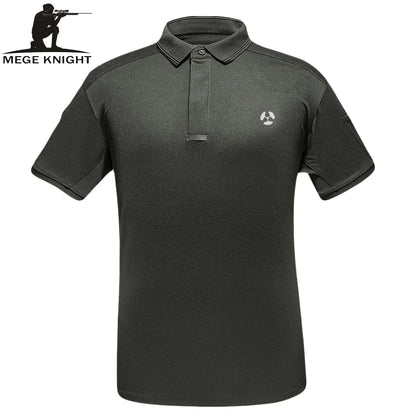 MEGE Tactical Summer Coolmax Breathable Fabric Polo Shirt For Men Combat Military Quick-Drying T-shirt Army Casual Men Polo