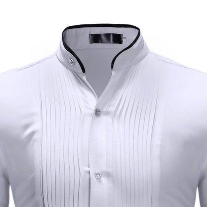 Brand Men Shirt 2022 Fashion Slim Fit Long Sleeve White Dress Shirt Men Business Work Formal Social Shirts Male Chemise Homme