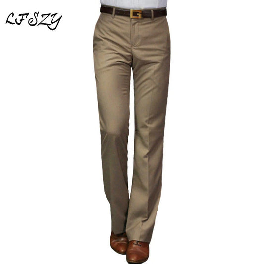 Men's Suit pants New flared pants Male Summer Straight Suit pants British leisure Free hot feet trousers Formal pants For Men