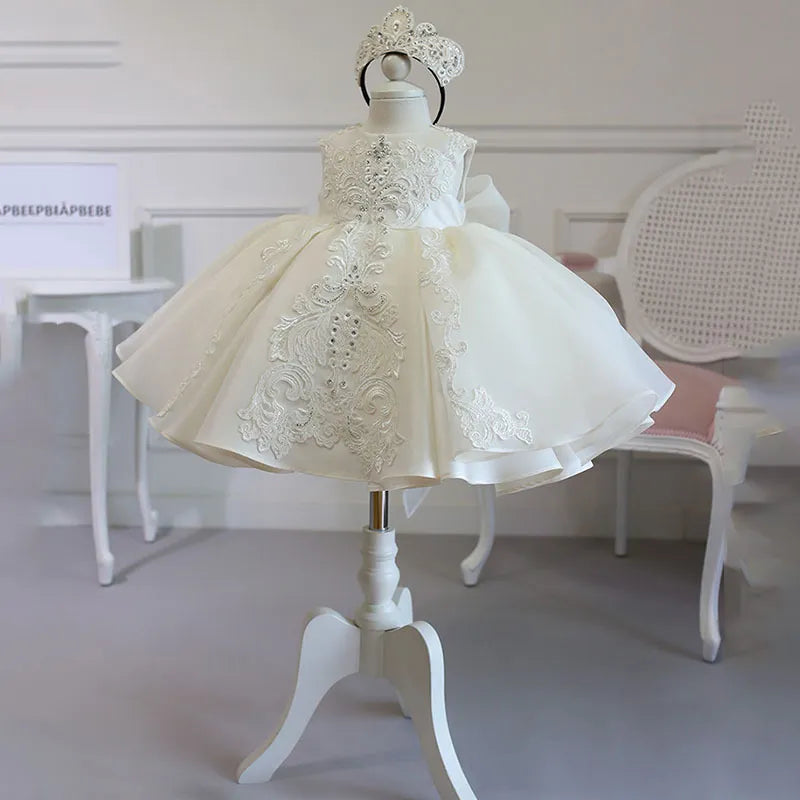 2023 Summer Baby Dress For Girls 1 Year Birthday Baptism Tutu Dresses Princess Toddler Girl Wedding  Party Dress Kids Clothes