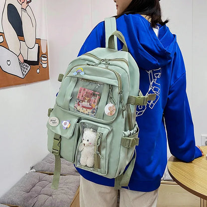 For Teenage Girls Boys Study Book Backpack Canvas Schoolbags Women Laptop Rucksack School Bags For Boys Travel Bagpack