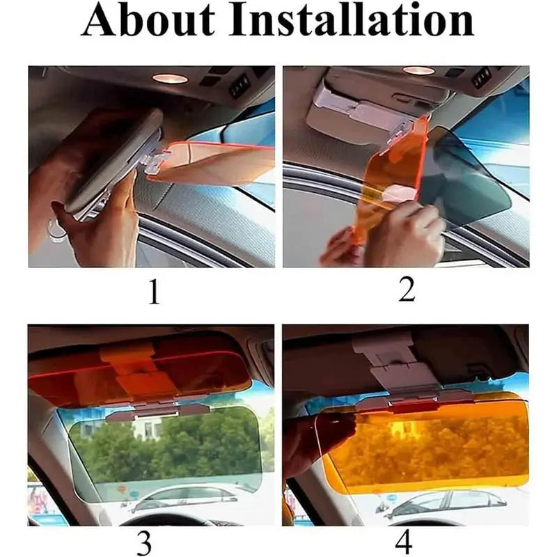 Rotatable Car Sun Visor Goggle Clear Driving Mirror 2 In 1 Car Anti-UV Sun Block Sunshade For Car Accessories Novelties