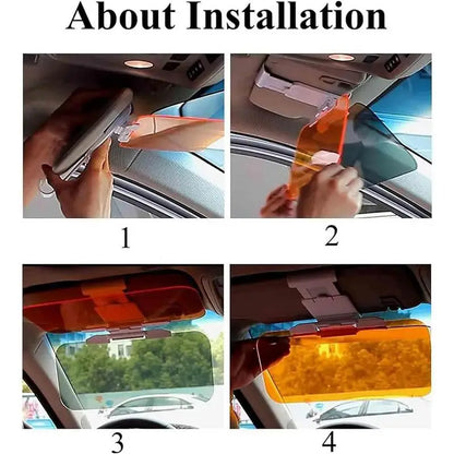 Rotatable Car Sun Visor Goggle Clear Driving Mirror 2 In 1 Car Anti-UV Sun Block Sunshade For Car Accessories Novelties