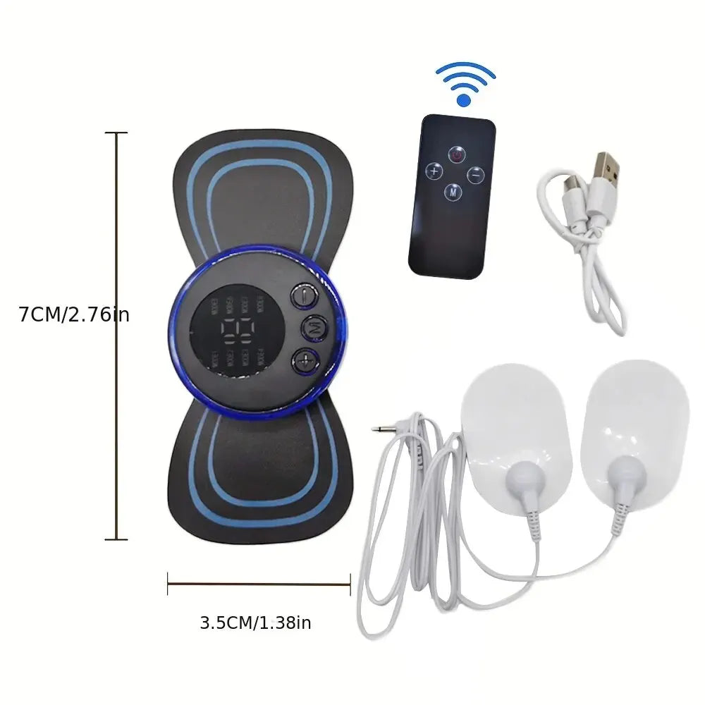 8 Modes Rechargeable Neck Massager with Remote Control EMS Low Frequency Pulse Massager For Muscle Relaxation Relief The Pain