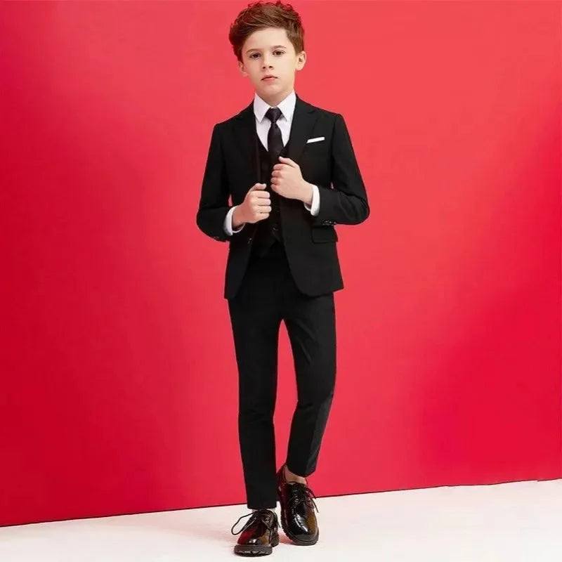 Kids Boys Suit Wedding Easter Party Prom Tuxedo Flower Children Graduation Dress Teenager Church Costume Blazer Pants 6PCS