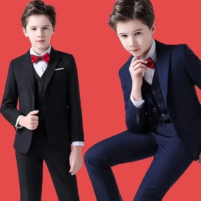 Kids Boys Suit Wedding Easter Party Prom Tuxedo Flower Children Graduation Dress Teenager Church Costume Blazer Pants 6PCS