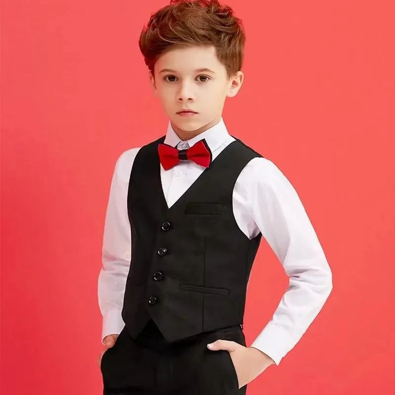 Kids Boys Suit Wedding Easter Party Prom Tuxedo Flower Children Graduation Dress Teenager Church Costume Blazer Pants 6PCS