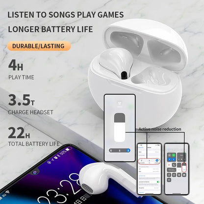 Original Air Pro 6 TWS Wireless Bluetooth Earphones Mini Pods Earbuds Earphone Headset For Xiaomi Android Apple iPhone Headphone