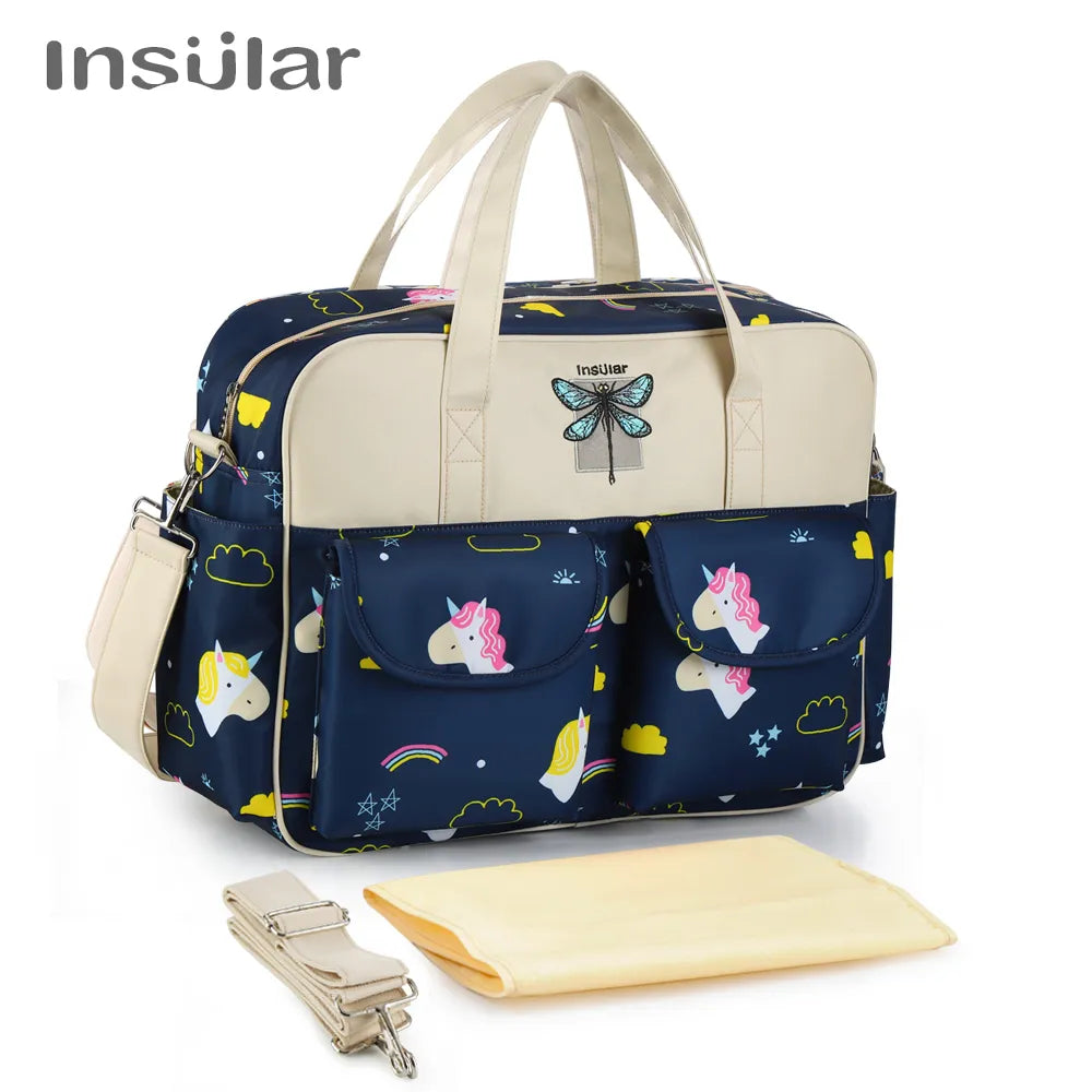 Insular New Style Waterproof Diaper Bag Large Capacity Messenger Travel Bag Multifunctional Maternity Mother Baby Stroller Bags