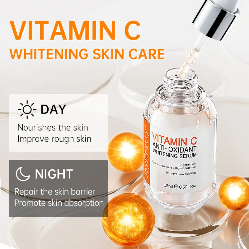 JoyPretty Vitamin C Whitening Skin Care Set Glutathione Face Cream Emulsions Serum Skin Whitener Korean Skin Care Products 5PCS