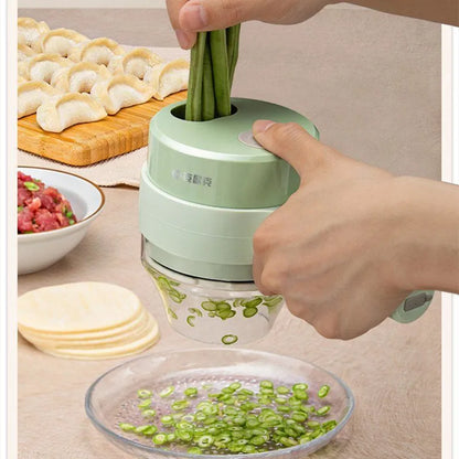 Hot 4 in 1 Handheld Electric Vegetable Slicer Set Kitchen Multifunctional Garlic Crusher Automatic Garlic Press Meat Grinder