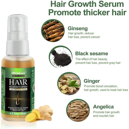 Ginger Hair Growth Products Fast Growing Essential Oil Biotin Prevent Loss Serum Spray Scalp Treatment Beauty Care For Men Women