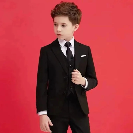 Kids Boys Suit Wedding Easter Party Prom Tuxedo Flower Children Graduation Dress Teenager Church Costume Blazer Pants 6PCS