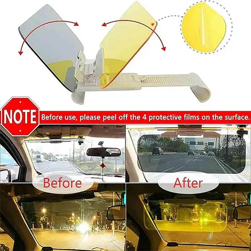 Rotatable Car Sun Visor Goggle Clear Driving Mirror 2 In 1 Car Anti-UV Sun Block Sunshade For Car Accessories Novelties