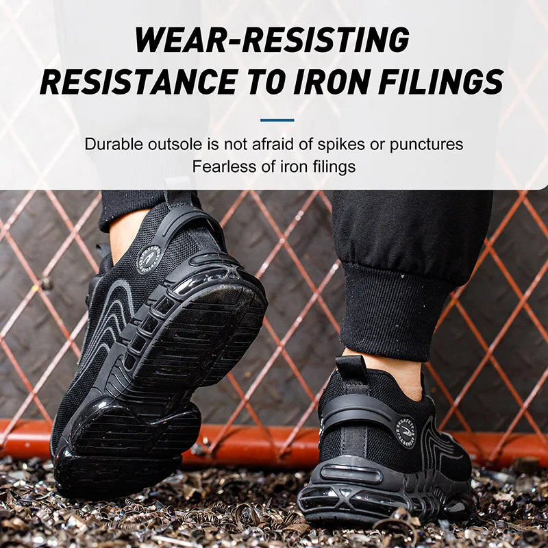 Rotating Button Safety Shoes Men Work Sneakers Indestructible Shoes Puncture-Proof Protective Shoes Work Boots Steel Toe Shoes