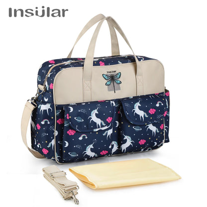 Insular New Style Waterproof Diaper Bag Large Capacity Messenger Travel Bag Multifunctional Maternity Mother Baby Stroller Bags