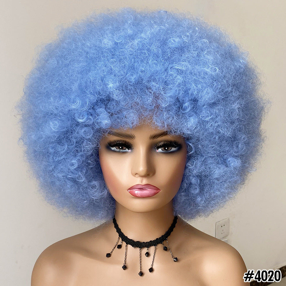 Short Hair Curly Headgear Wig With Bangs