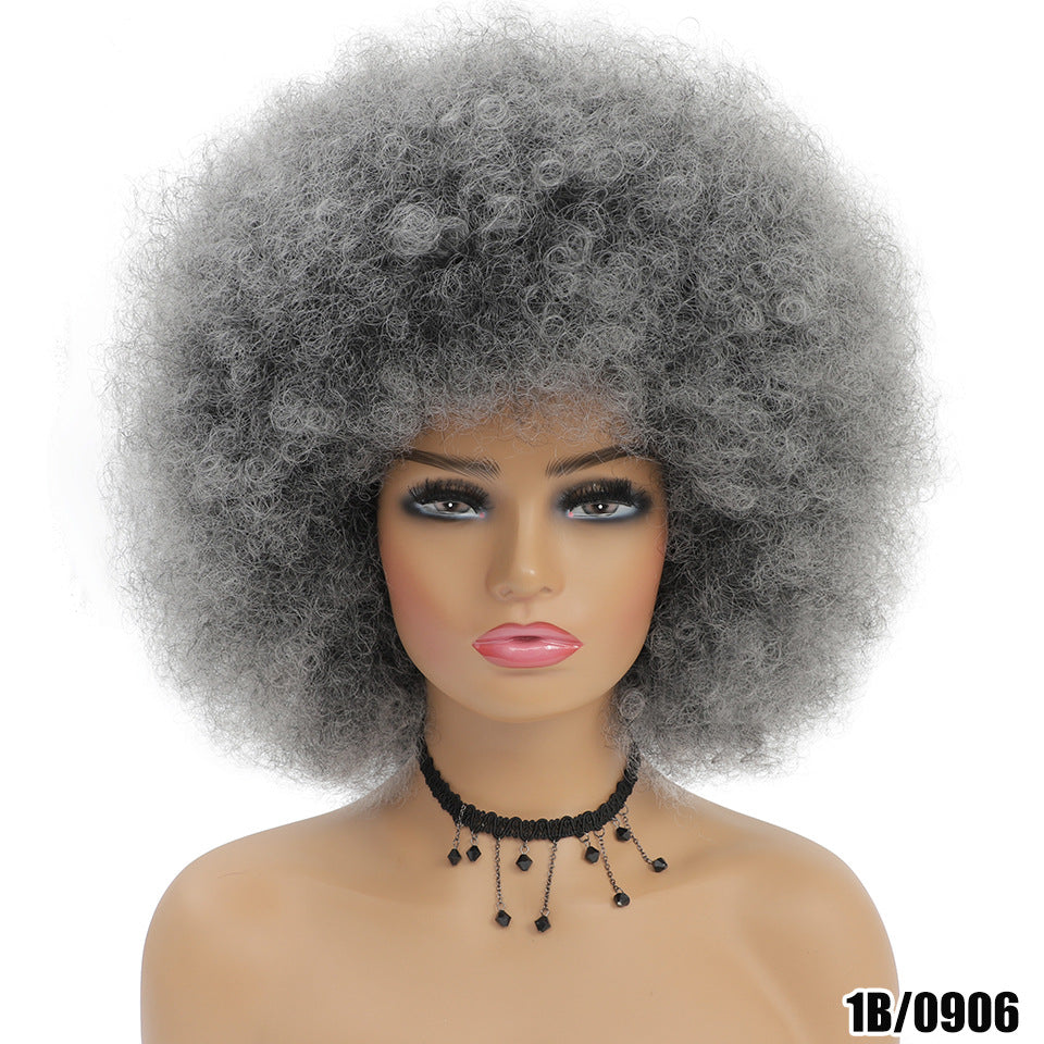 Short Hair Curly Headgear Wig With Bangs